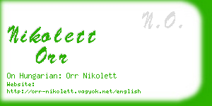 nikolett orr business card